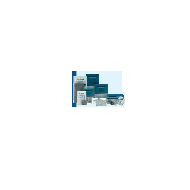 Sylvercel medicazione in idroalginato con fibre di nylon e argento 5x5cm 10 pezzi Sylvercel medicazione in idroalginato con fibre di nylon e argento 5x5cm 10 pezzi