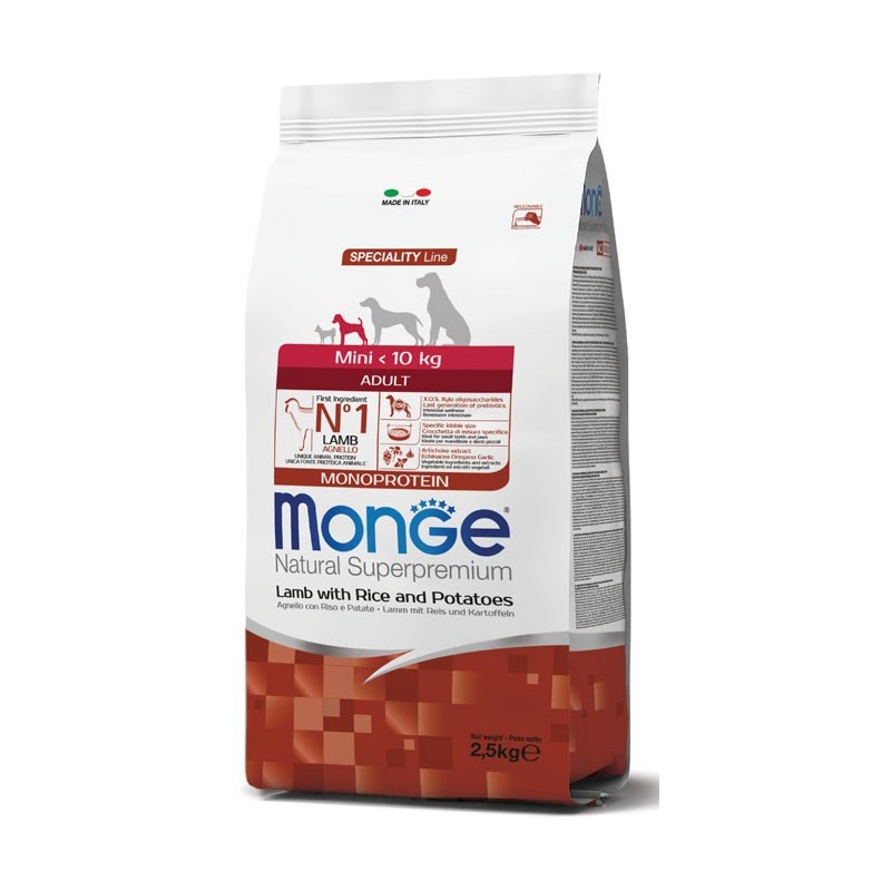 Monge mini adult agnello riso & patate 2500 g