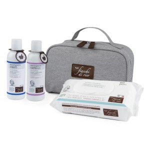Fiocchi di riso cofanetto bagnetto 1 detergente corpo 200 ml+ 1 detergente capelli 200 ml + salviete acqua non acqua 60pezzi + b