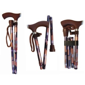 Bastone da passeggio pieghevole 4 parti impugnatura soft