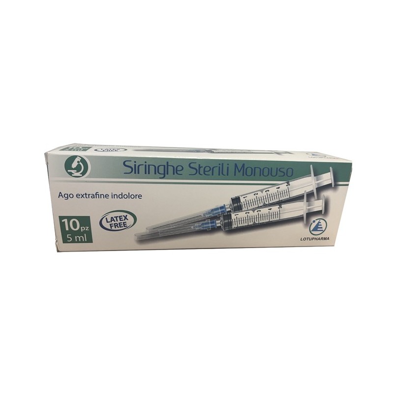Siringa sterile monouso da 5 ml lotupharma 10 pezzi Siringa sterile monouso da 5 ml lotupharma 10 pezzi