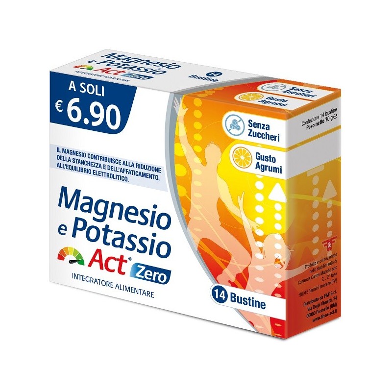 Magnesio e potassio act zero 14 bustine