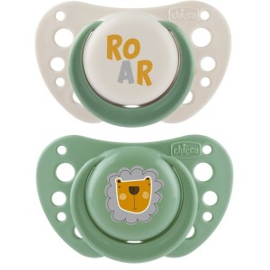Chicco succhietti air verde silicone 2-6 mesi 2 pezzi