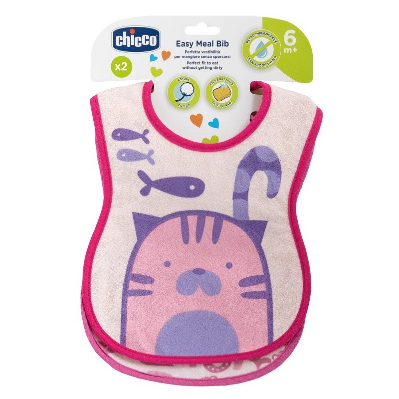 Chicco bavagline 6m+ rosa 2 pezzi Chicco bavagline 6m+ rosa 2 pezzi