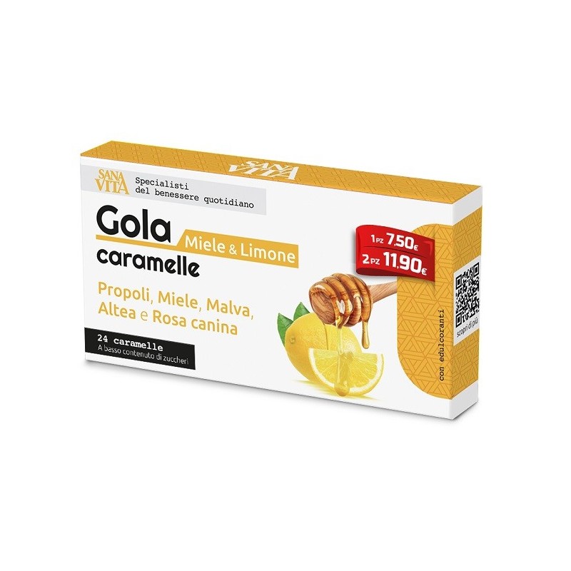 Sanavita gola miele & limone 24 caramelle