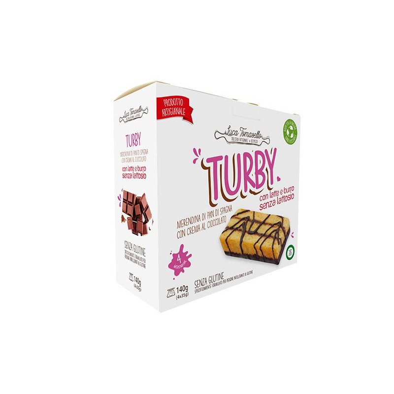 Turby merendina pan di spagna con crema cioccolato 4 pezzi da 35 g Turby merendina pan di spagna con crema cioccolato 4 pezzi da 35 g