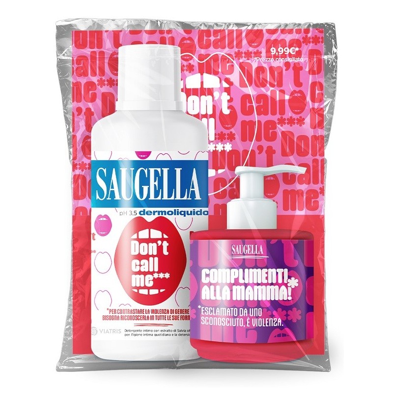 Saugella bundle dermoliquido don't call me 1 saugella dermoliquido 500 ml con etichetta edizione limitata + 1 minisize sample co