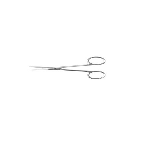 Forbice iris retta in acciaio per chirurgia 11,5cm monouso