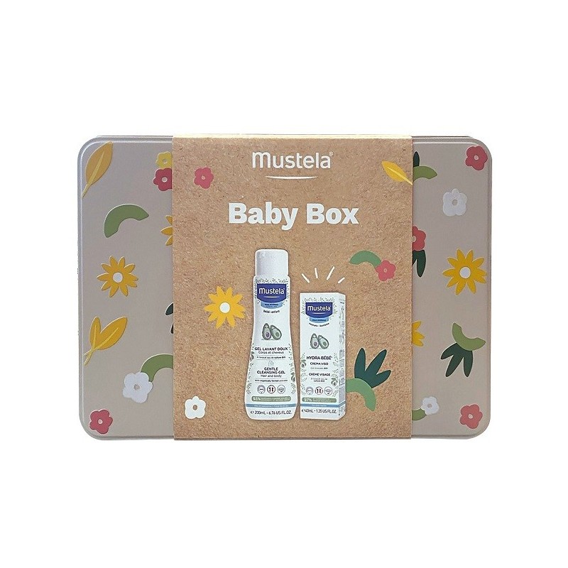 Mustela baby box detergente delicato 200 ml + hydra bebe crema viso 40 ml