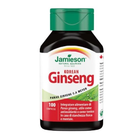 Jamieson korean ginseng 100 compresse Jamieson korean ginseng 100 compresse