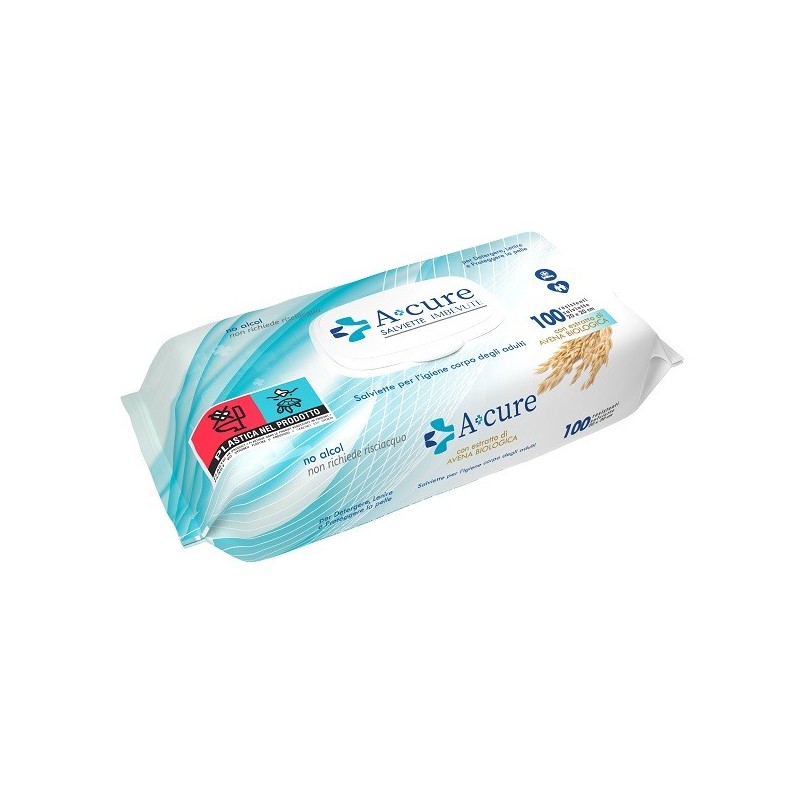 A+cure igiene corpo salviette imbevute 100 pezzi A+cure igiene corpo salviette imbevute 100 pezzi
