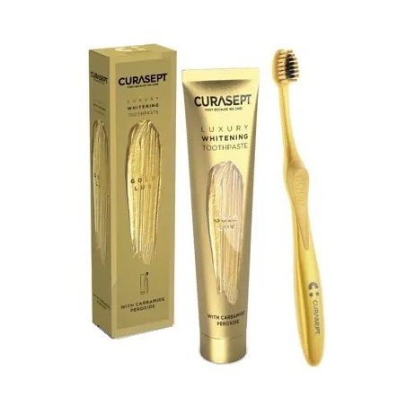Curasept gold luxury whitening dentifricio 75 ml + spazzolino
