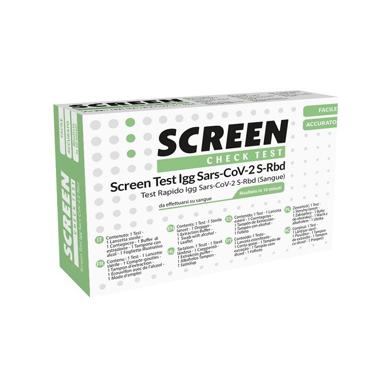 Screen test sierologico rapido autodiagnostico covid-19 anticorpi igg sars-cov-2 nel sangue screen