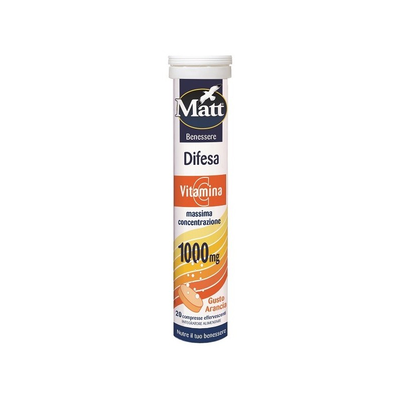 Matt benessere difesa vitamina c 20 compresse effervescentigusto arancia