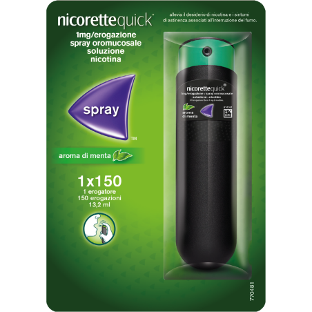 Nicorettequick 1 mg/erogazione spray oromucosale soluzione Nicorettequick 1 mg/erogazione spray oromucosale soluzione