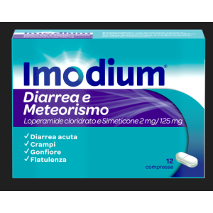 Imodium diarrea e meteorismo 12 compresse 2 mg + 125 mg