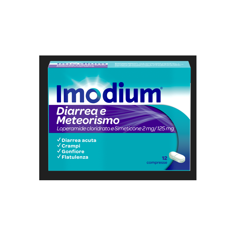 Imodium diarrea e meteorismo 12 compresse 2 mg + 125 mg