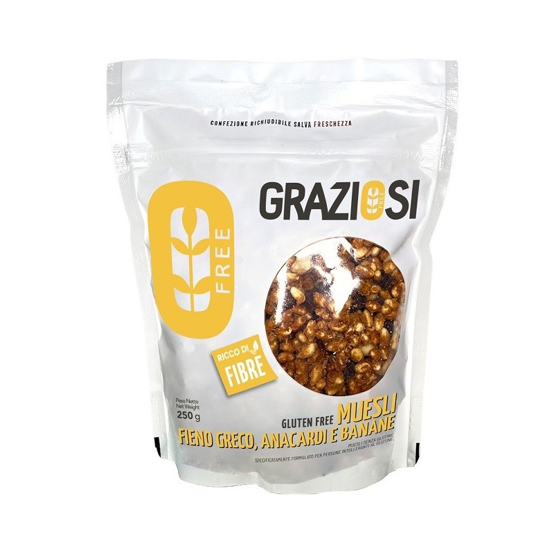 Muesli anacardi e banane con fieno greco 250 g