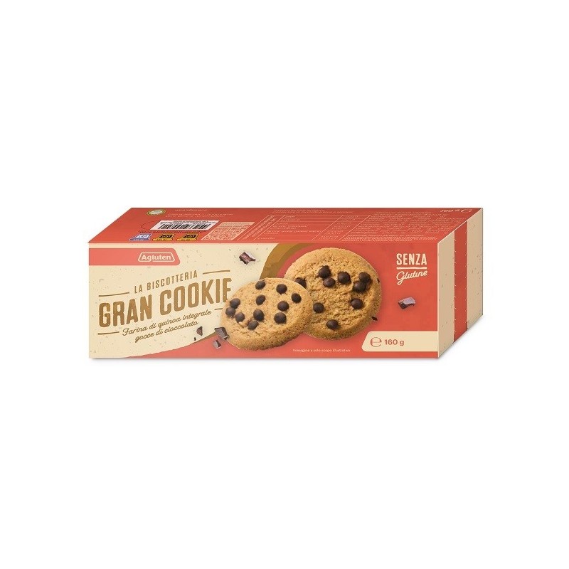 Agluten gran cookie farina quinoa integrale e gocce di cioccolato 160 g