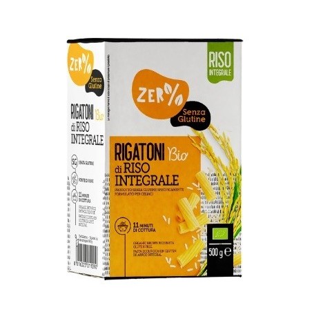 Zero% glutine rigatoni di riso integrale senza glutine bio 500 g