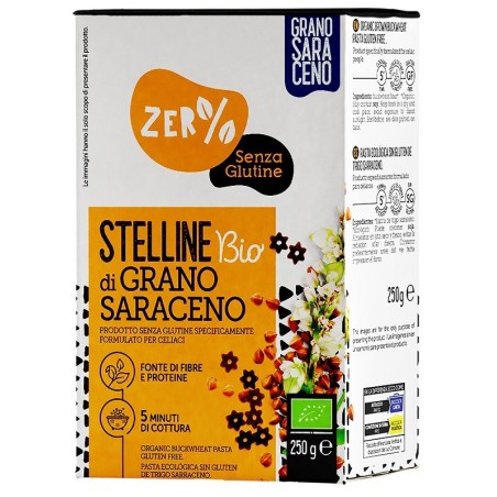 Zero% glutine stelline grano saraceno integrale senza glutine bio 250 g