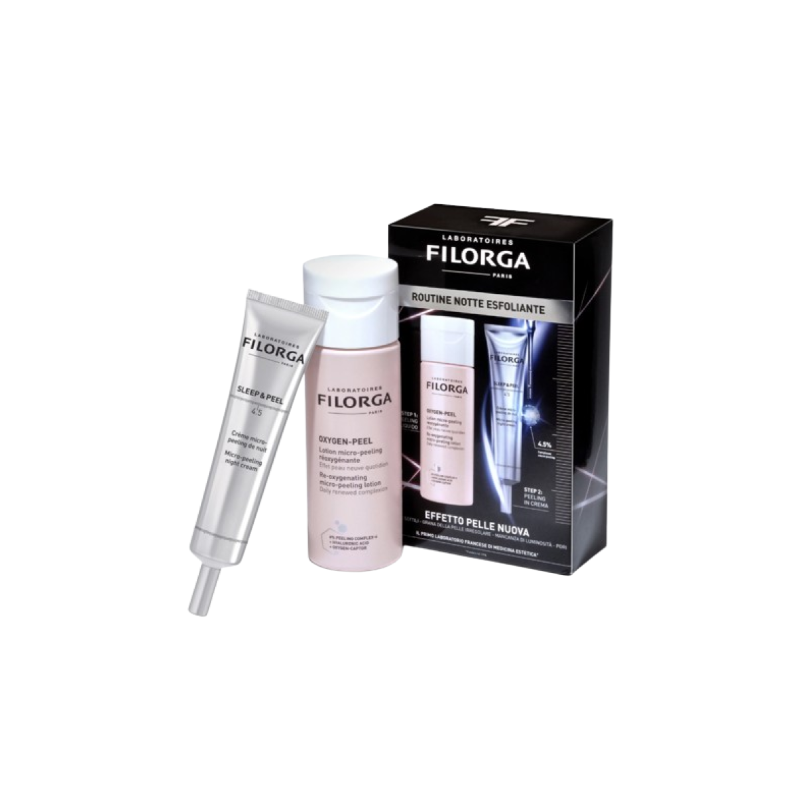 Filorga cofanetto pelle nuova 1 oxygen peel 150 ml + 1 sleep& peel tube 40 ml