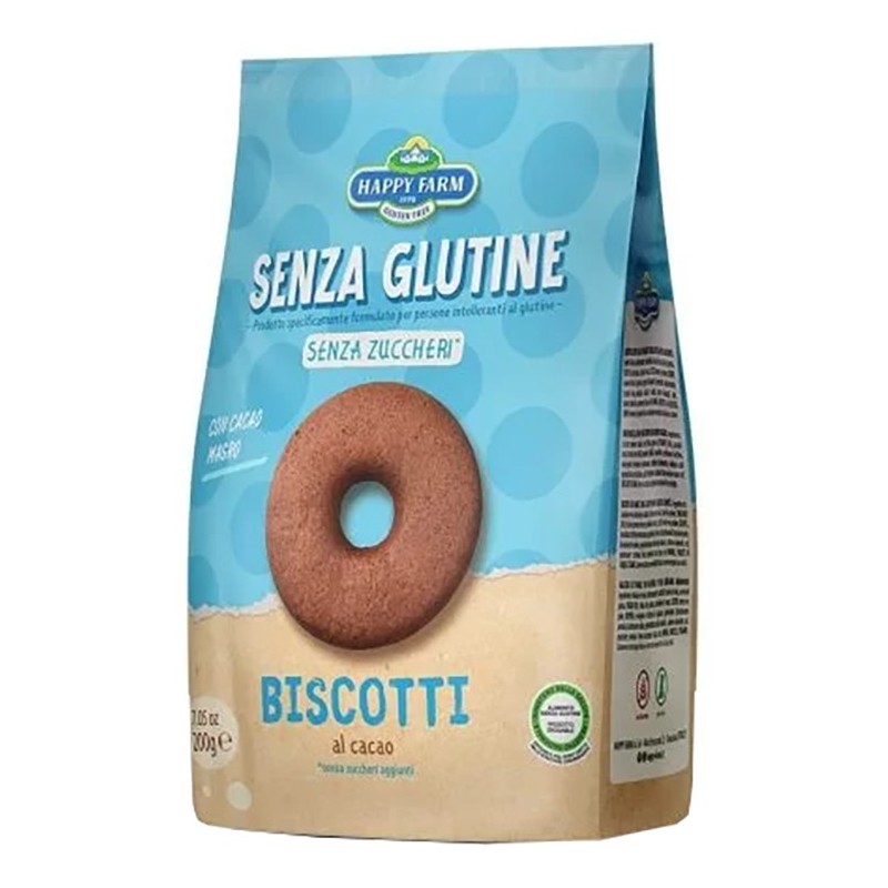 Happy farm biscotti al cacao senza zucchero 200 g