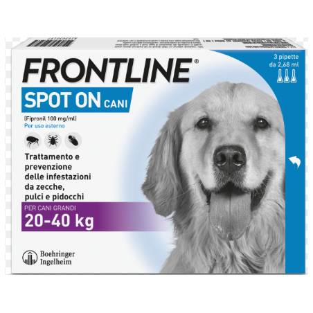 Frontline spot-on cani soluz 3 pipette 2,68 ml 268 mg cani da 20 a 40 kg