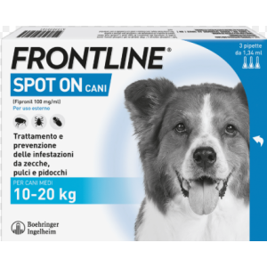 Frontline spot-on cani soluz 3 pipette 1,34 ml 134 mg cani da 10 a 20 kg