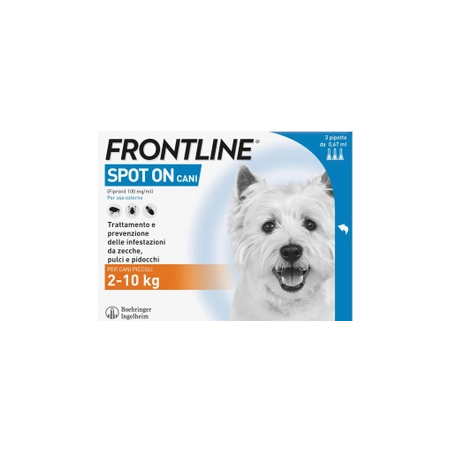 Frontline spot-on cani soluz 3 pipette 0,67 ml 67 mg cani da2 a 10 kg