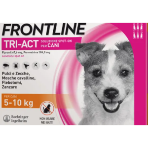 Frontline tri-act soluzione spot-on per cani di 5-10 kg