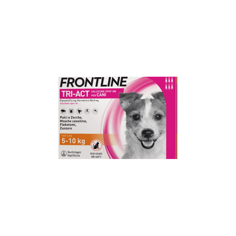 Frontline tri-act soluzione spot-on per cani di 5-10 kg