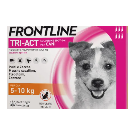 Frontline tri-act soluzione spot-on per cani di 5-10 kg