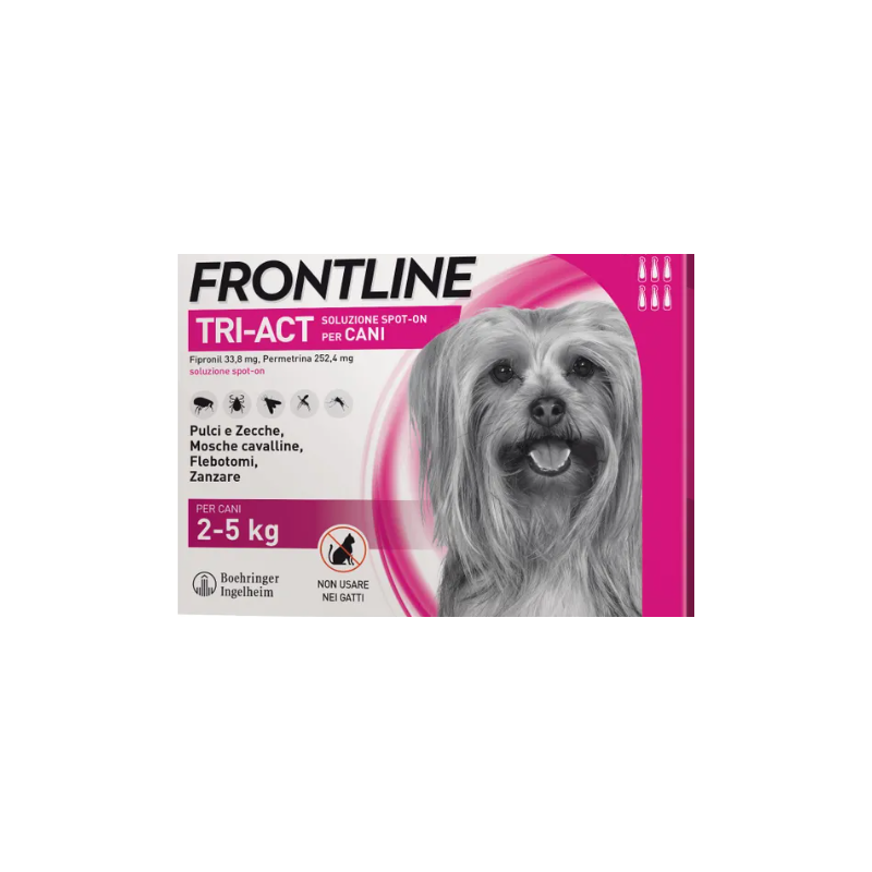 Frontline tri-act soluzione spot-on per cani di 2-5 kg