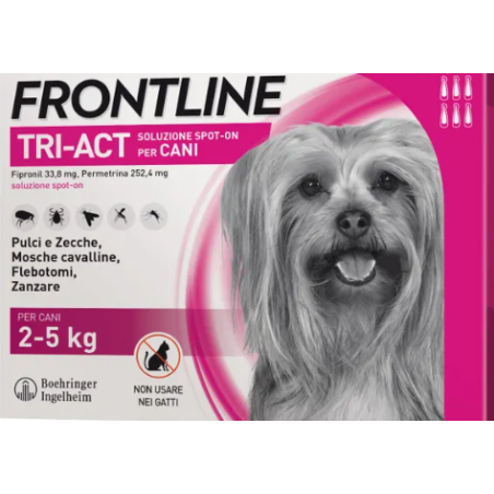 Frontline tri-act soluzione spot-on per cani di 2-5 kg