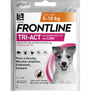 Frontline tri-act soluzione spot-on per cani di 5-10 kg