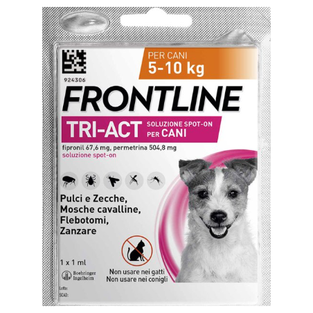 Frontline tri-act soluzione spot-on per cani di 5-10 kg