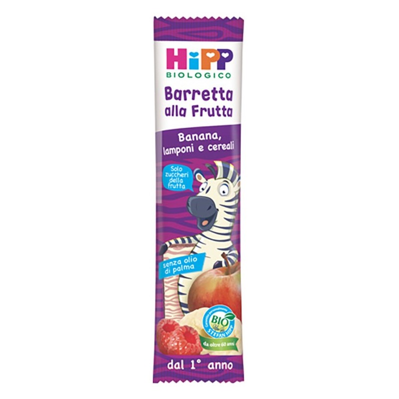 Hipp bio barretta alla frutta banana/lamponi/cereali 23 g Hipp bio barretta alla frutta banana/lamponi/cereali 23 g