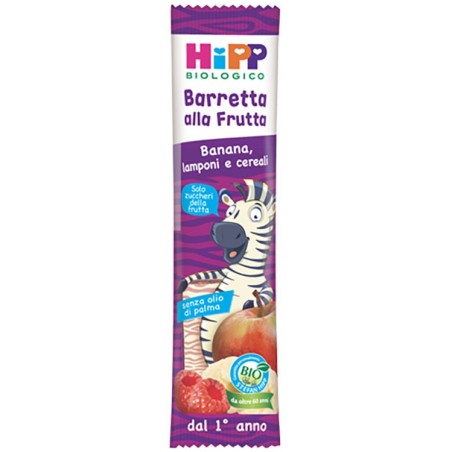 Hipp bio barretta alla frutta banana/lamponi/cereali 23 g Hipp bio barretta alla frutta banana/lamponi/cereali 23 g