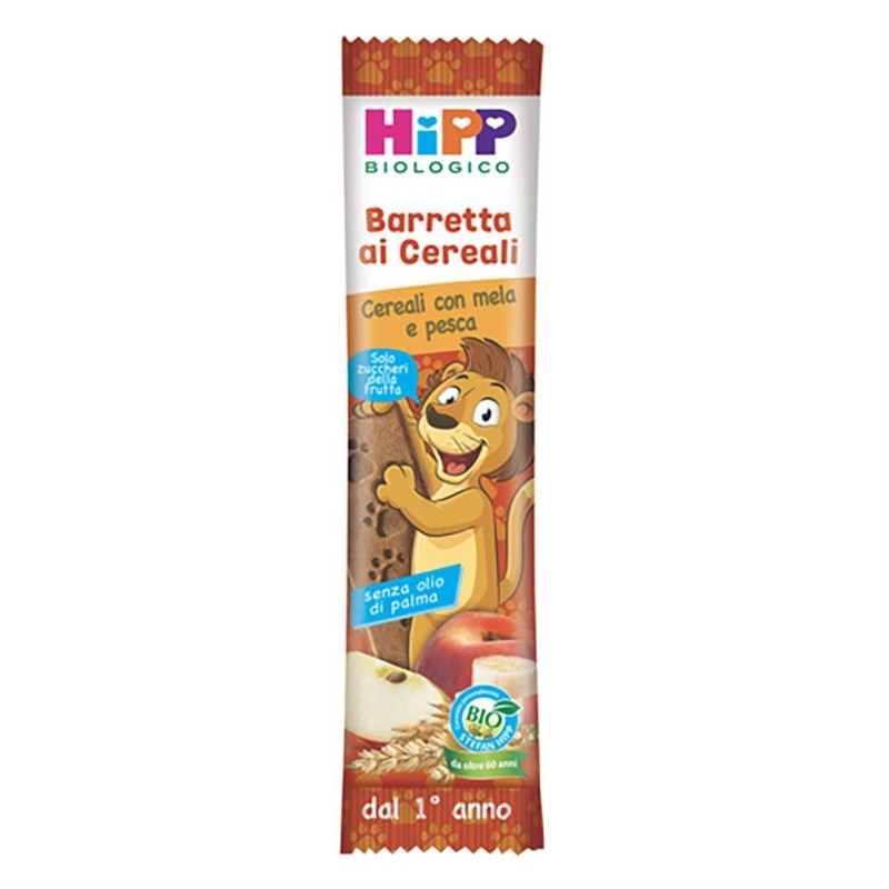Hipp bio barretta ai cereali con mela/pesca 20 g