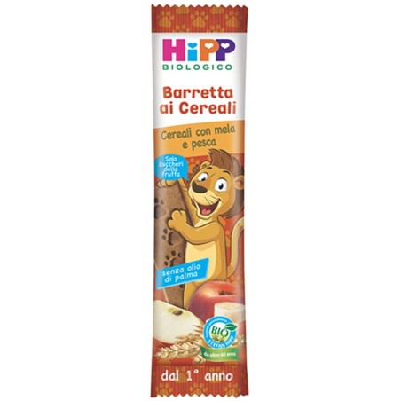 Hipp bio barretta ai cereali con mela/pesca 20 g
