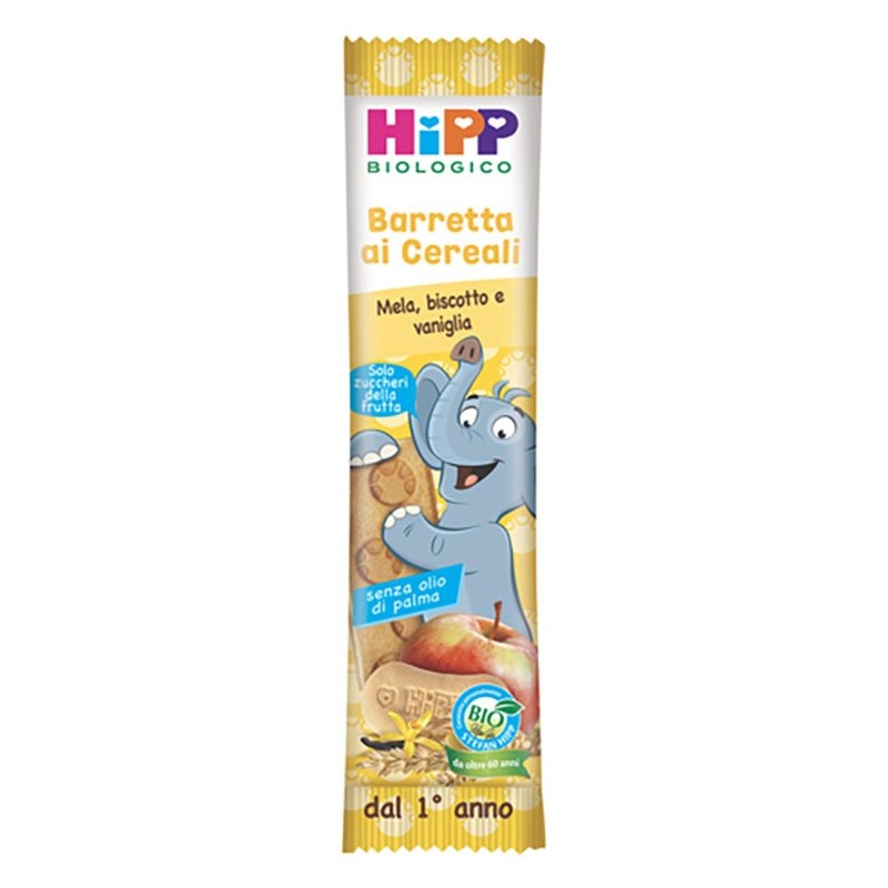 Hipp bio barretta ai cereali mela/biscotto/vaniglia 20 g Hipp bio barretta ai cereali mela/biscotto/vaniglia 20 g