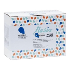 Nasir lavaggio nasale soluzione fisiologica isotonica sterile scatola con 4 sacche 500ml 4 blister 1 ventosa