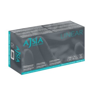 Guanto monouso in nitrile senza polvere ajsia linear blu violaceo large 100 pezzi