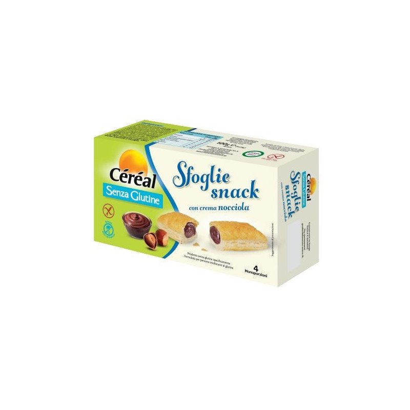 Cereal senza glutine sfoglie snack crema nocciola 4 monoporzioni