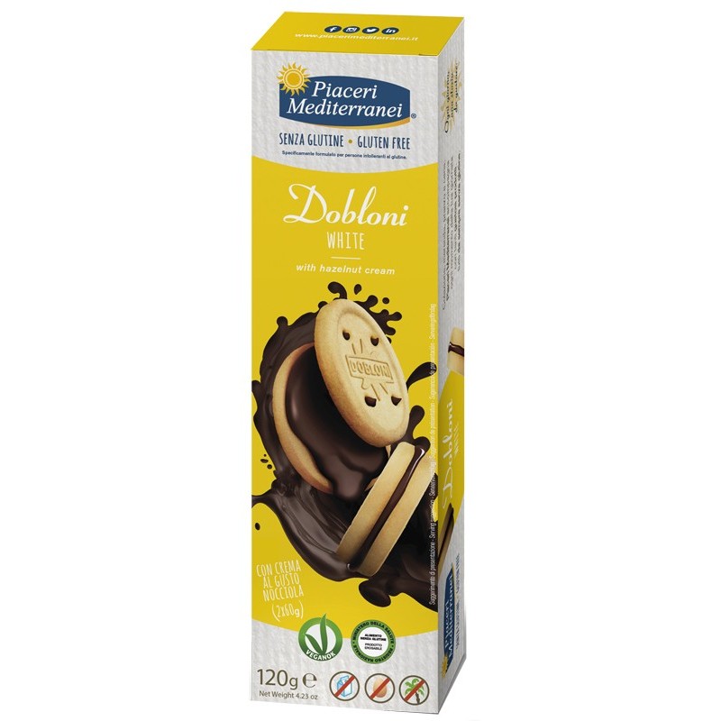 Piaceri mediterranei dobloni white 2 pezzi da 60 g