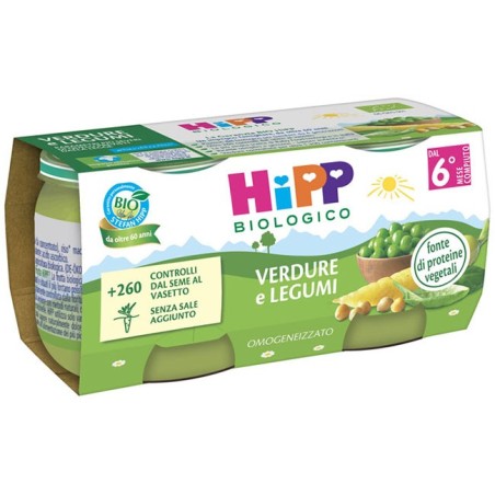 Hipp bio omogeneizzato verdure/legumi 2x80 g