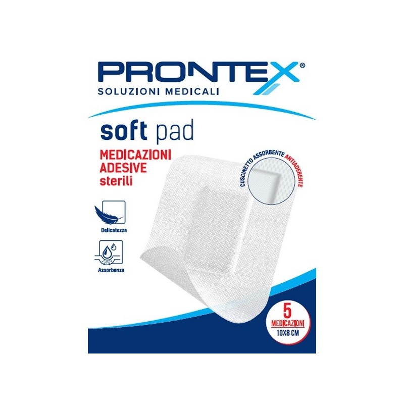 Medicazione adesiva sterile prontex soft pad 10x8 cm 5 pezzi Medicazione adesiva sterile prontex soft pad 10x8 cm 5 pezzi