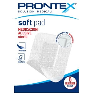 Medicazione adesiva sterile prontex soft pad 10x6 cm 5 pezzi