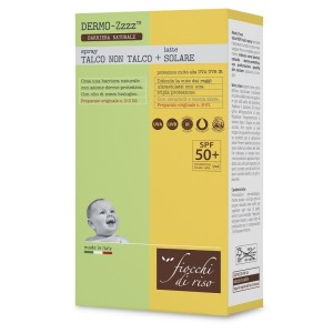 Fiocchi di riso bipacco talco non talco spray 100 ml + lattesolare 50+ 140 ml